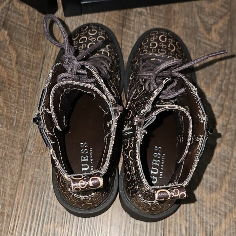 Guess Los Angeles Brown Tan Boots with Chunky Sole Size 8 - Picture 7 of 9